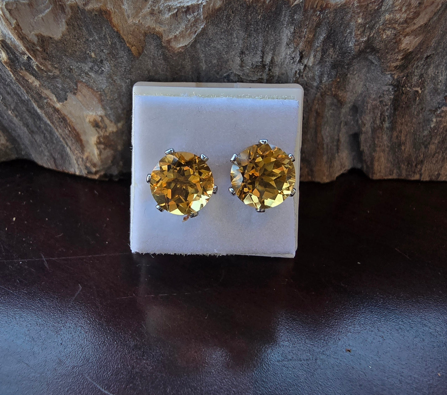 .Citrine Earring Studs.