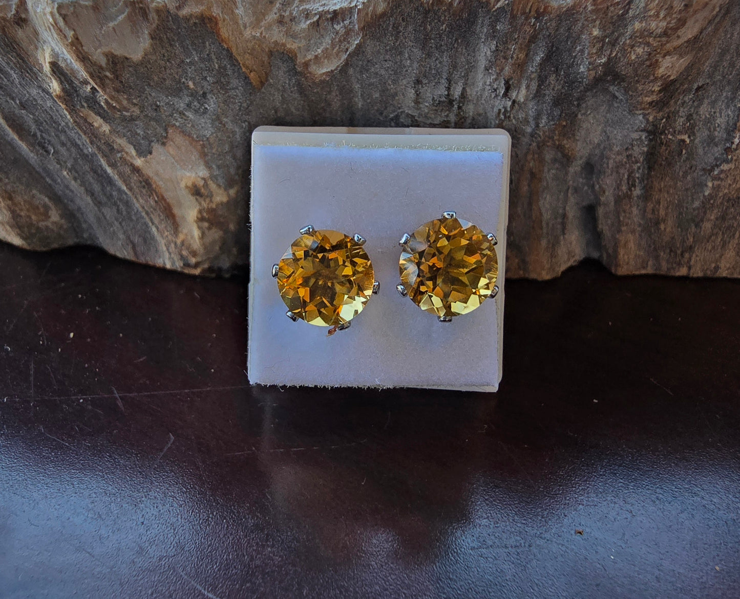 .Citrine Earring Studs.