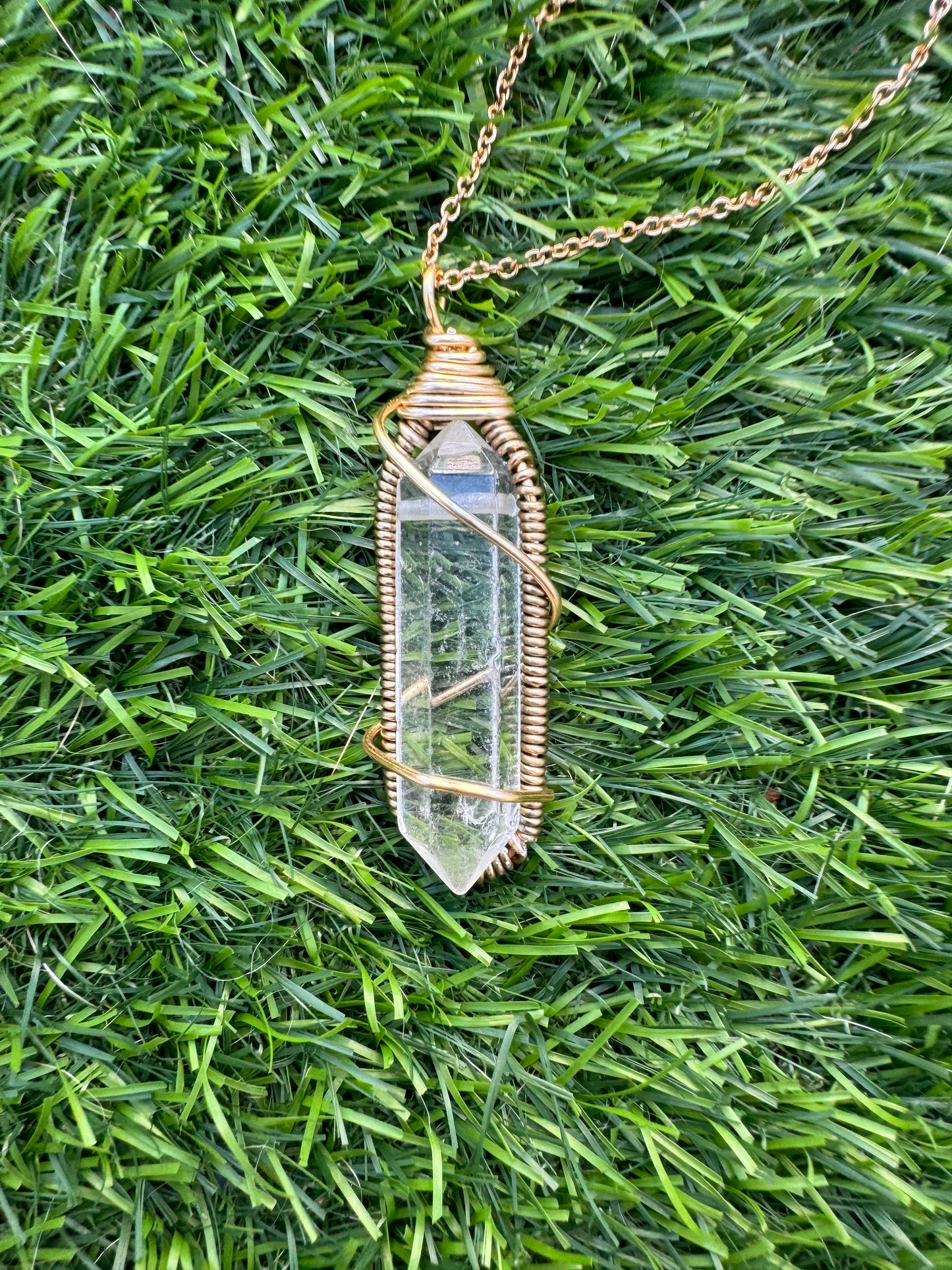 .Clear Quartz Pendant Point.
