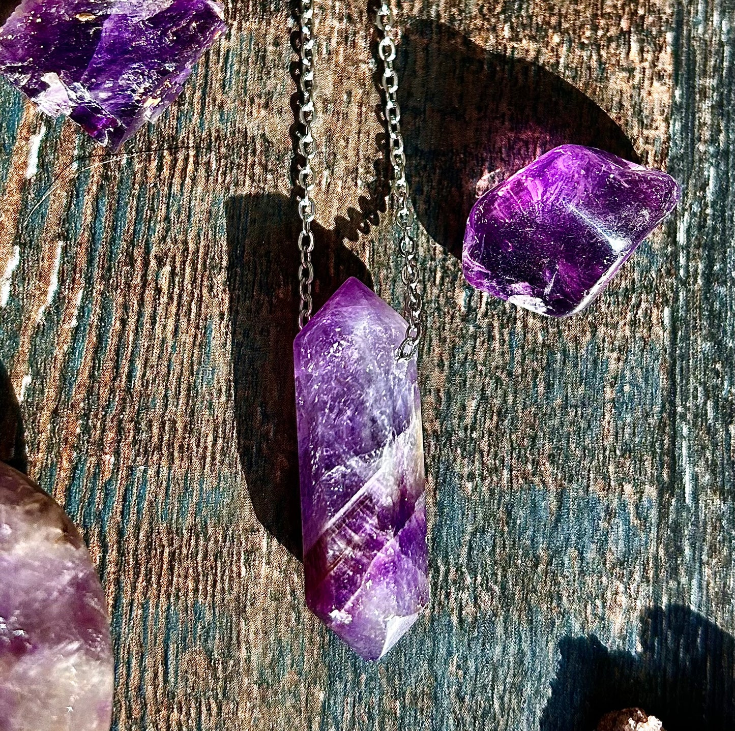 'Amethyst Crystal Chain Necklace'