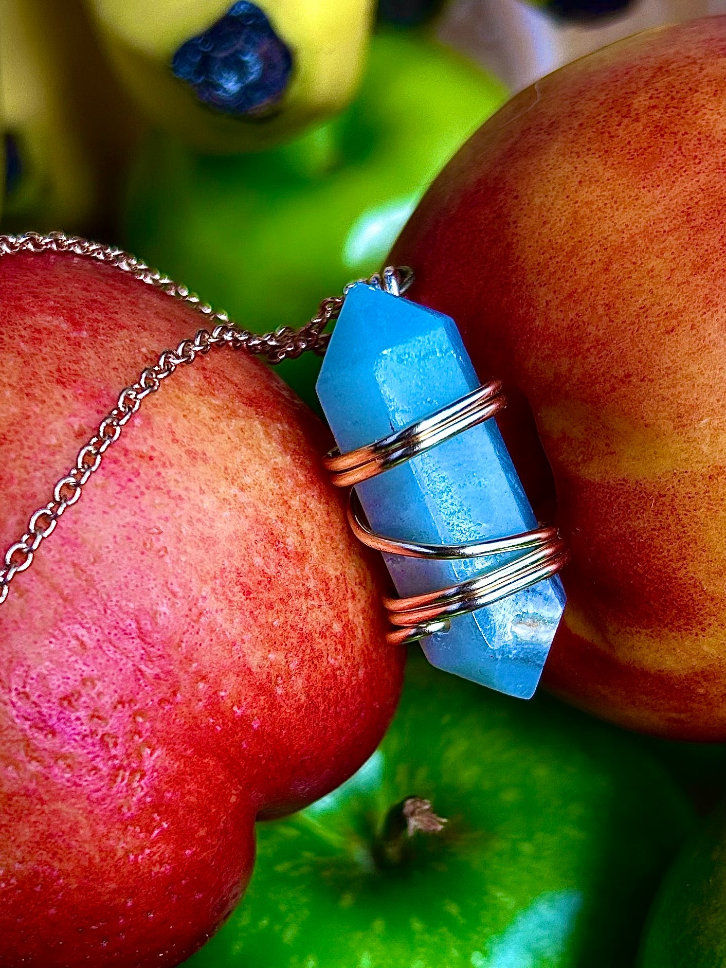 'Wrapped Amazonite Chain Necklace'