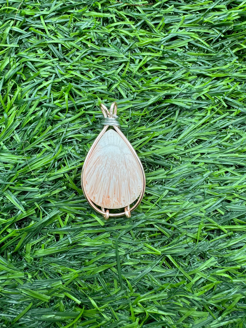 .Pink Scolecite Pendant.