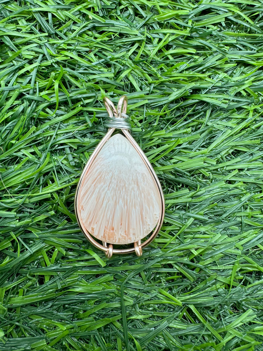 .Pink Scolecite Pendant.