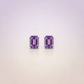 Amethyst Emerald Cut Earrings