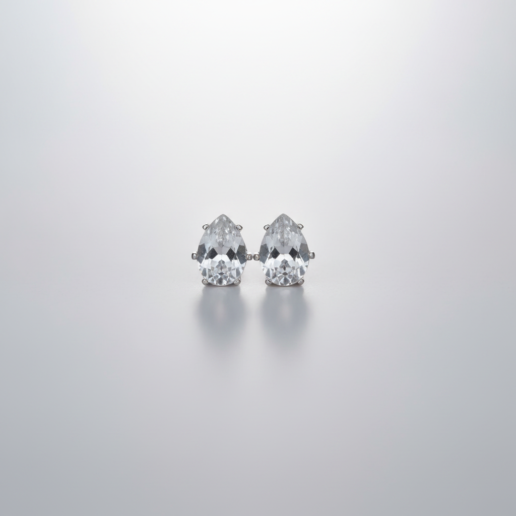 Clear Quartz Pear Cut Earrings