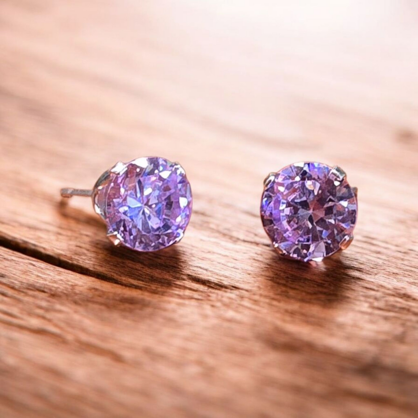 .Amethyst Earring Studs.