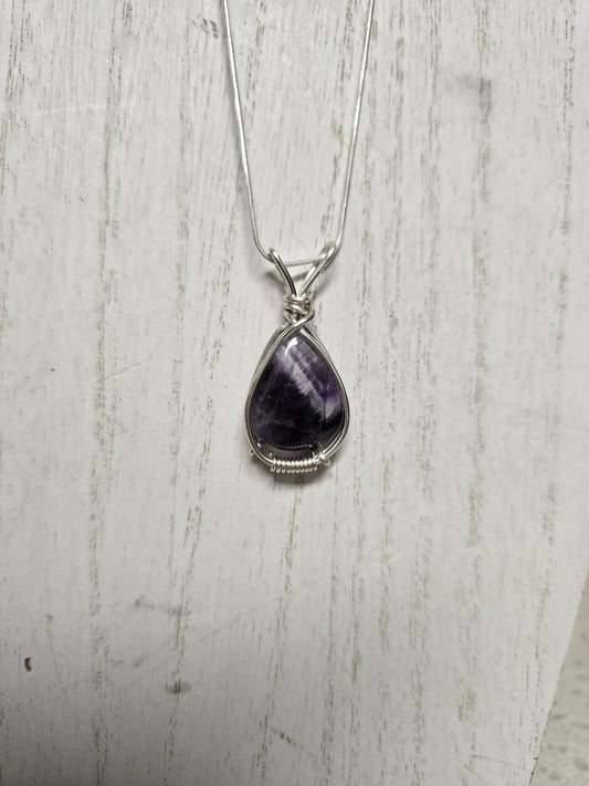 .Chevron Amethyst Pendant.