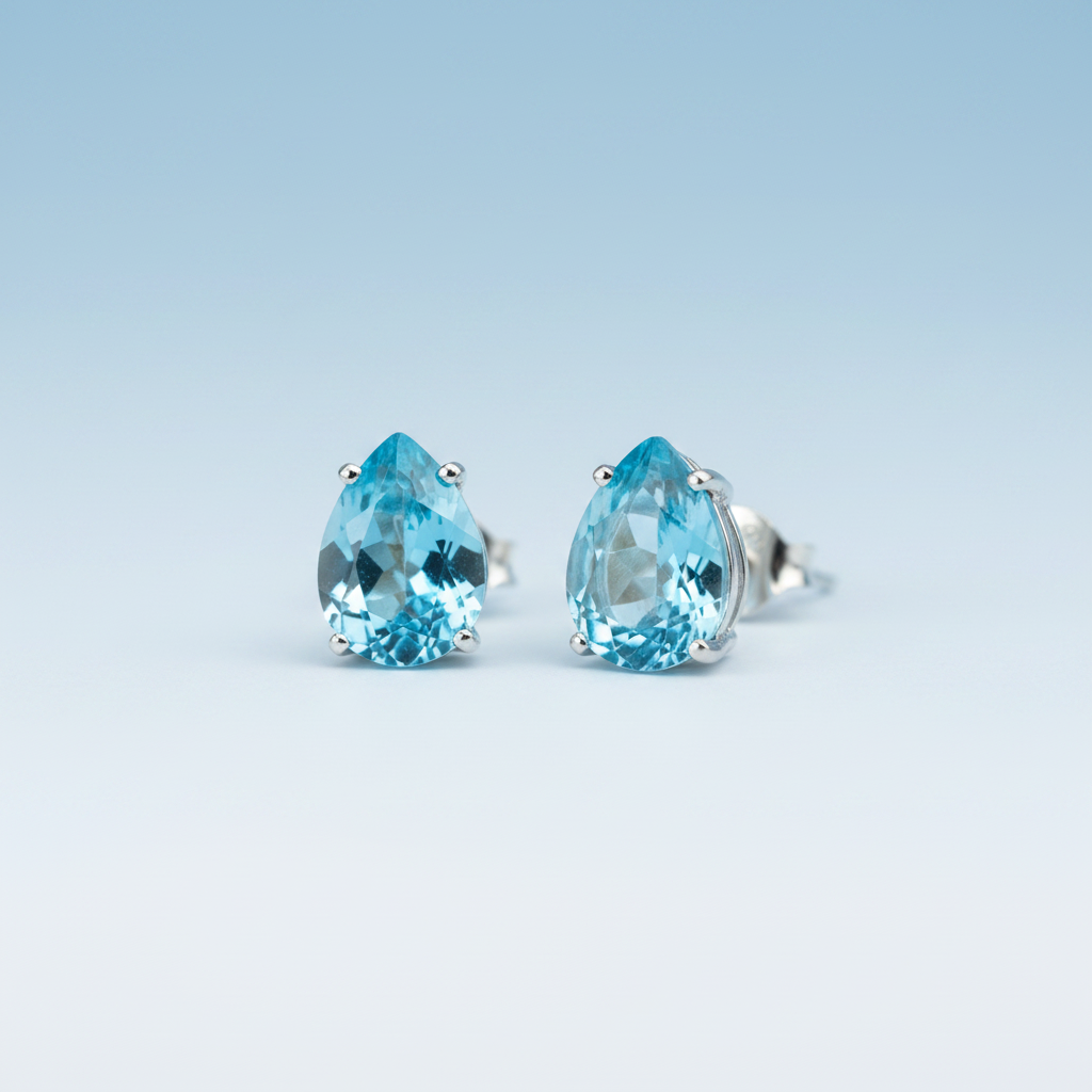 Topaz Pear Cut Earrings 2